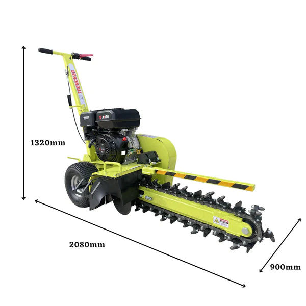600mm Walk Behind Trencher 15HP Petrol Ditch Digger