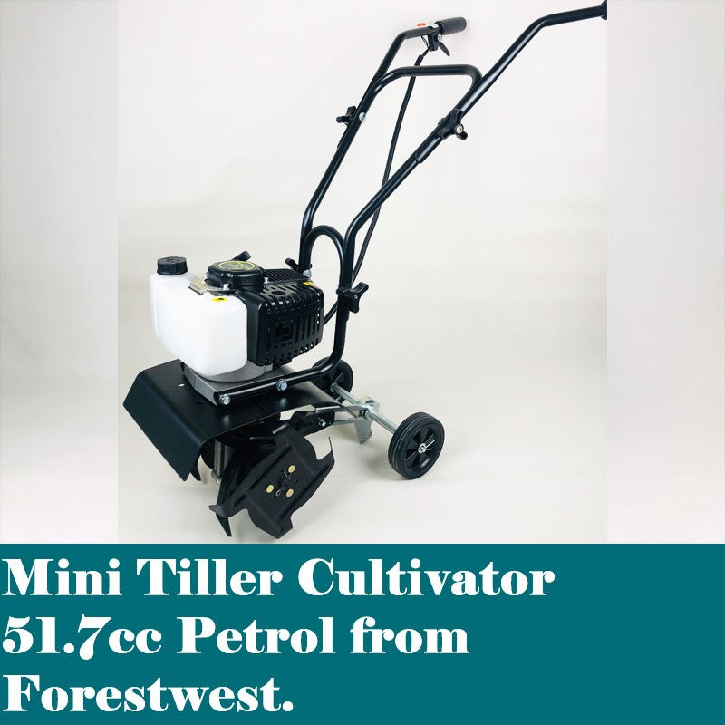 Mini Tiller Cultivator Rotary Hoe 51.7cc Petrol 