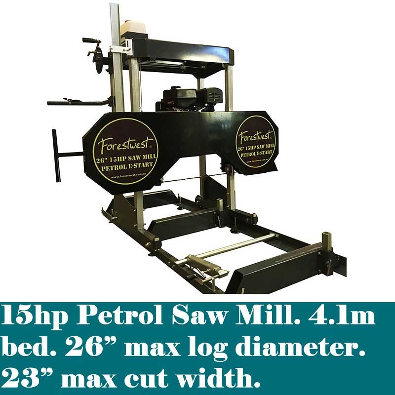 26 inch Wood Sawmill 15hp Petrol with E-Start BM11119 
