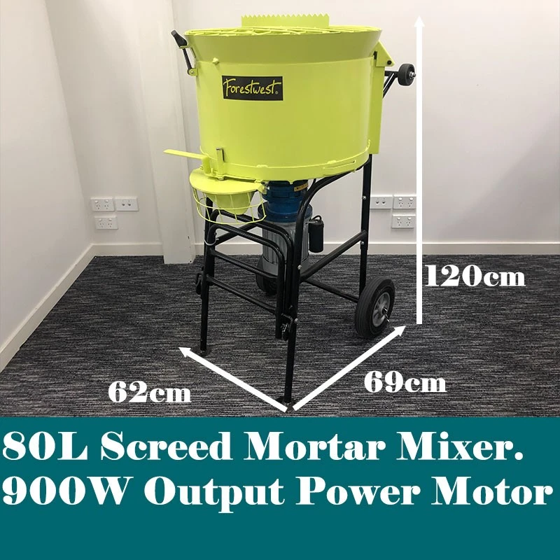 80L Mortar Mixer Portable Screed Mixer 1100W 