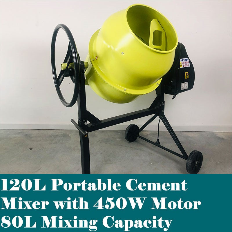 120L 450W Portable Cement Mixer Concrete Mixer 