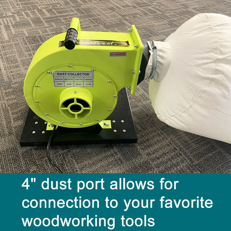 1HP 600CFM Portable Dust Collector