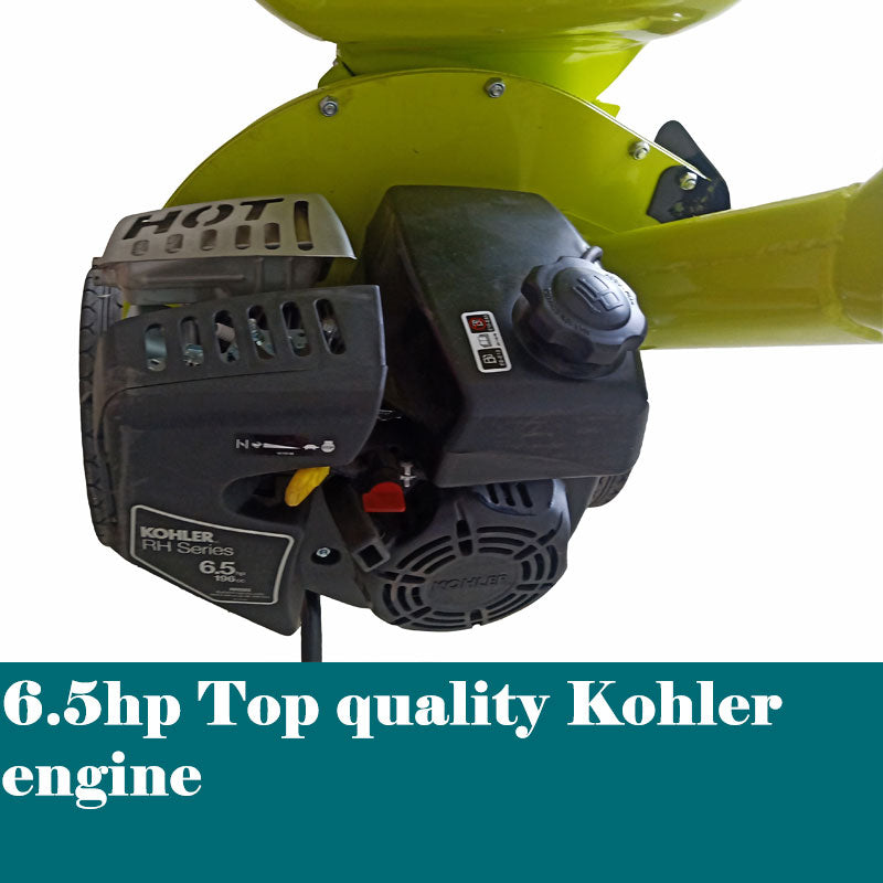 70mm Petrol Wood Chipper Shredder Mulcher 196cc Kohler Engine |