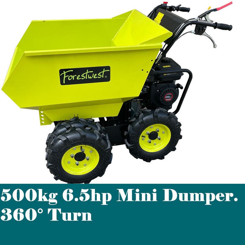 500KG Mini Dumper, 6.5hp Motorized Wheelbarrow 