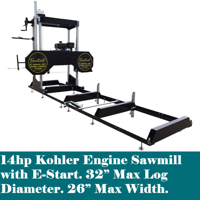 32 inch Wood Sawmill 14hp Kohler with E-Start BM11126