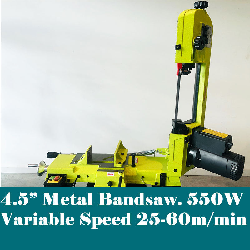 4.5" 550W Metal Cutting Bandsaw Variable Speed 25-60m/min