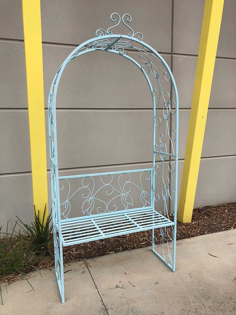 Garden Arch with Bench Patio Arbour Plant Climbing Support 