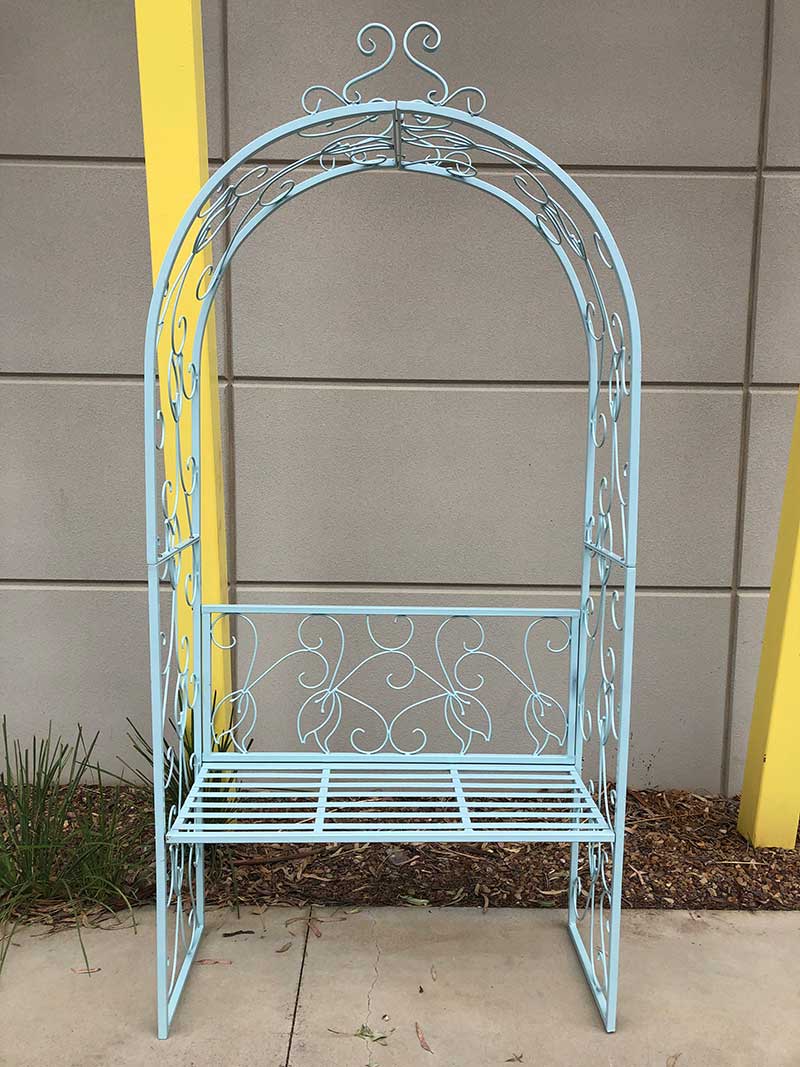 Garden Arch with Bench Patio Arbour Plant Climbing Support 